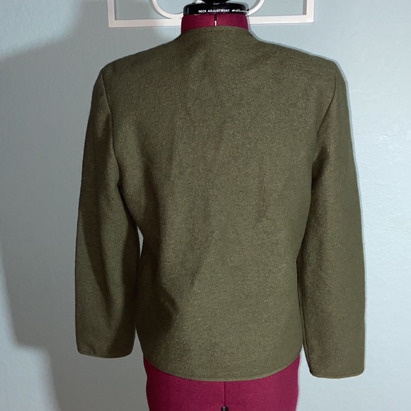 Nwot Vintage Geiger Boiled Wool Button Crop Green Jacket Blazer cardigan - Picture 6 of 10